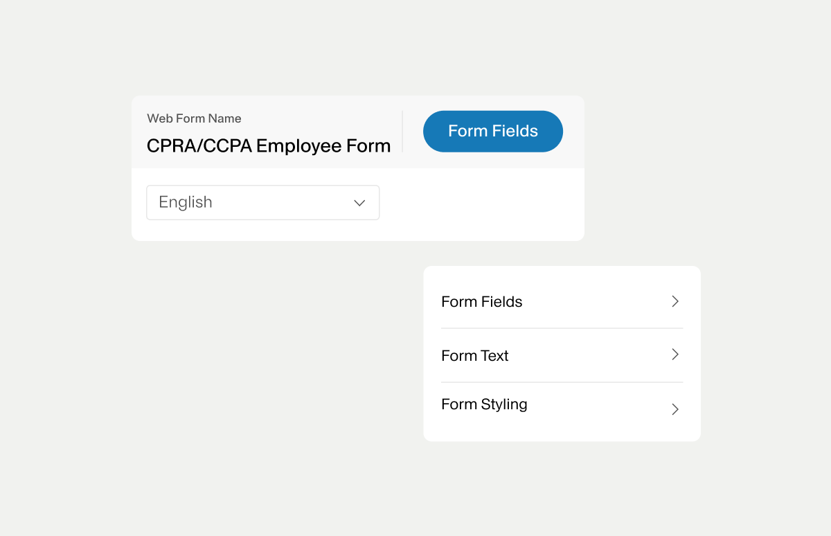 Graphic showing Web Form selection and options 